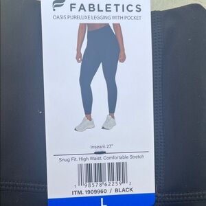 Fabletics Black Oasis PureLuxe Leggings women’s large NWT